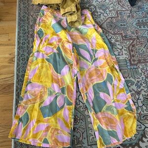 T Tahari Multicolor Floral Wide-Leg Pants